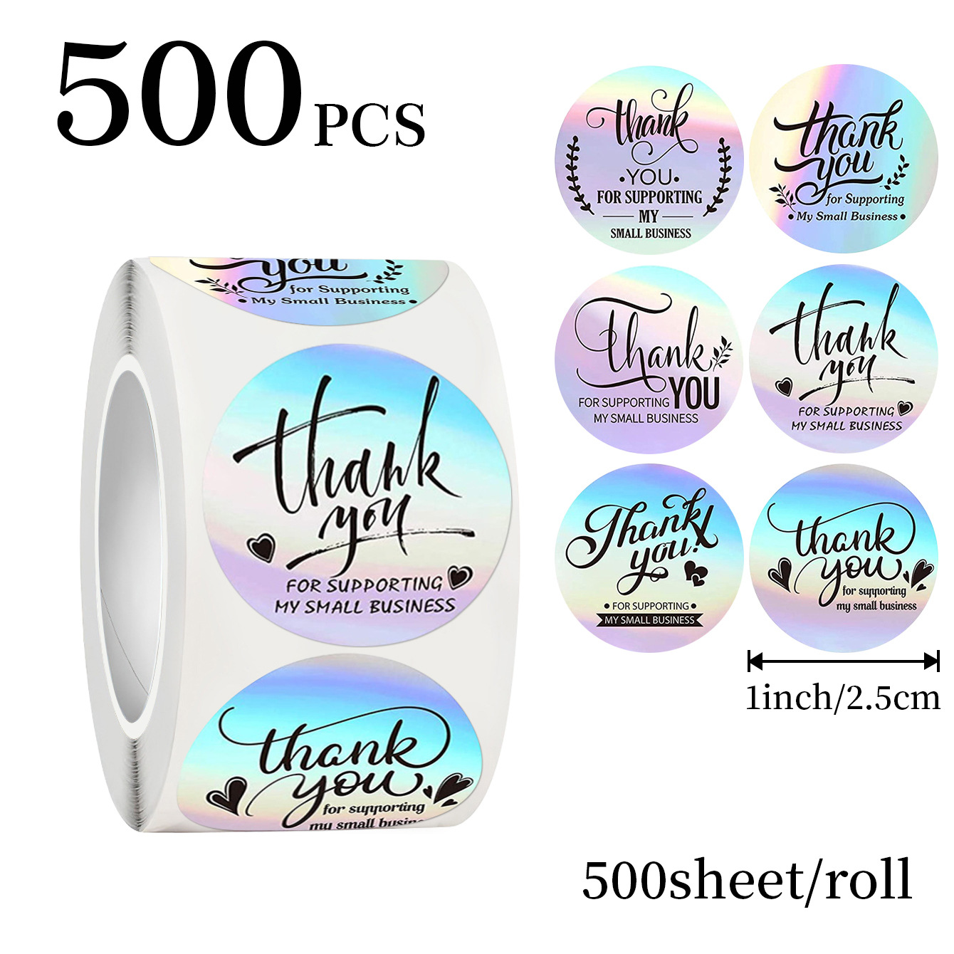 JCAC 500 adet/rulo 1 inç holog - Sticker Label Roll incelemesi ve fiyatı
