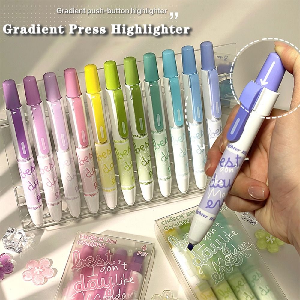 4 adet Yeni Gradyan Renkli Fos - Highlighter Set Pastel incelemesi ve fiyatı